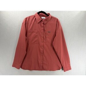 Columbia Silver Ridge Utility Top Womens XL Beetroot Vented Button Up Shirt
